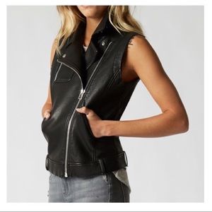 Blank NYC Vegan Leather Raw Edge Vest Sz Med